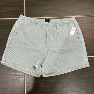 GAP Women's Light Blue Striped Jean Shorts